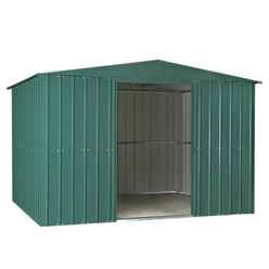OOS - BACK FEBRUARY 2022 - 10ft x 6ft Premier EasyFix – Apex – Metal Shed - Heritage Green (3.07m x 1.85m)