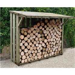 7ft X 3.8ft (212cm X 117cm) Large Pressure Treated Log Store - With Folding Roof