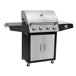 Classic 4 Burner Stainless Steel Finished Bbq With Side Burner - Free Next Working Day Delivery (mon-Fri)