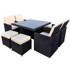 8 Seater Mocha Brown Cube Set - Free Next Working Day Delivery (mon-Fri)