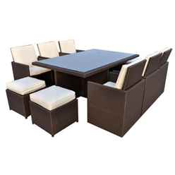 10 Seater Mocha Brown Cube Set - Free Next Working Day Delivery (mon-Fri)