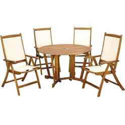 Oos 4 Seater Henley Gateleg Dining Set With 4 Henley Recliner Armchairs - Free Next Working Day Delivery (mon-Fri)