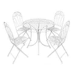 4 Seater Romance Dining Set - Antique White - Free Next Working Day Delivery (mon-Fri)