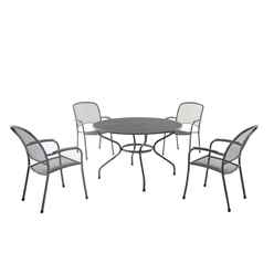 4 Seater Rg Carlo Round Dining Set - 105cm Round Table With 4 Stacking Carlo Chair