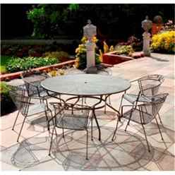 6 Seater Rg Elegance Round Dining Set - 150cm Round Table With 6 Stacking Elegance Chairs
