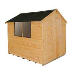 8ft X 6ft (2.4m X 1.9m) Shiplap Dip Treated Apex Shed With Onduline Roof, Single Door And 2 Windows