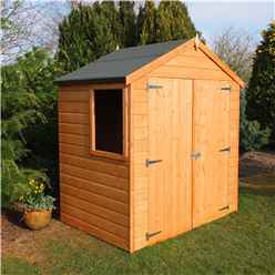 Installed - Stowe 4ft X 6ft (1.20m X 1.83m) - Tongue & Groove - Apex Garden Shed - 1 Opening Window - Double Doors - 10mm Solid Osb Floor Installation Included