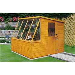 8ft X 6ft  (2.39m X 1.79m) - Tongue And Groove - Potting Shed - Opening Side Door