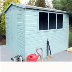 8ft x 6ft (2.39m x 1.79m) - Tongue And Groove - Apex Workshop - 2 Windows - Single Door - 12mm Tongue And Groove Floor and Roof 