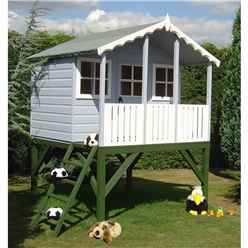 INSTALLED 6ft x 4ft (1.79m x 1.19m) - Wooden Stork Playhouse With Platform INSTALLATION INCLUDED