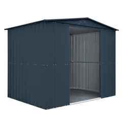 OOS - BACK FEBRUARY 2022 - 8ft x 6ft Premier EasyFix – Apex – Metal Shed -Anthracite Grey (2.45m x 1.85m)