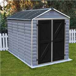 OUT OF STOCK PRE-ORDER 10ft x 6ft (3.03m x 1.85m) Double Door Apex Plastic Shed with Skylight Roofing
