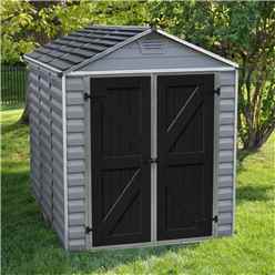OUT OF STOCK PRE-ORDER 8ft x 6ft (2.28m x 1.85m) Double Door Apex Plastic Shed with Skylight Roofing