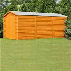 Installed 15ft X 10ft (4.52m X 2.99m) Windowless Dip Treated Overlap Apex Wooden Garden Shed With Double Doors Installation Included