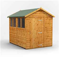 8ft x 6ft Premium Tongue and Groove Apex Shed - Single Door - 4 Windows - 12mm Tongue and Groove Floor and Roof