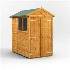 6ft x 4ft Premium Tongue and Groove Apex Shed - Double Doors - 2 Windows - 12mm Tongue and Groove Floor and Roof