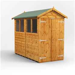 8ft x 4ft Premium Tongue and Groove Apex Shed - Double Doors - 4 Windows - 12mm Tongue and Groove Floor and Roof