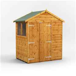4ft x 6ft  Premium Tongue and Groove Apex Shed - Double Doors - 2 Windows - 12mm Tongue and Groove Floor and Roof