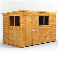 10ft x 6ft Premium Tongue and Groove Pent Shed - Single Door - 4 Windows - 12mm Tongue and Groove Floor and Roof