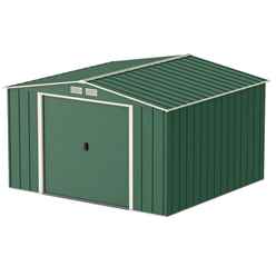 10ft x 10ft Value Apex Metal Shed - Green (3.22m x 3.02m)