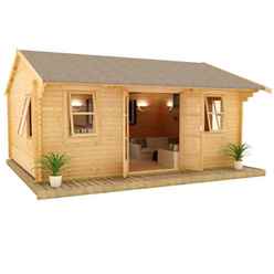 18ft x 12ft Neville 44mm Log Cabin (19mm Tongue and Groove Floor and Roof) (5350x3550)