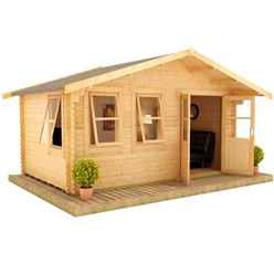 12ft x 18ft Rosco 44mm Log Cabin (19mm Tongue and Groove Floor and Roof) (3550x5350)
