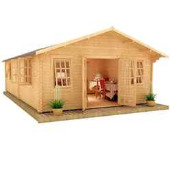 30ft X 18ft George 44mm Log Cabin (19mm Tongue And Groove Floor And Roof) (9150x5350)