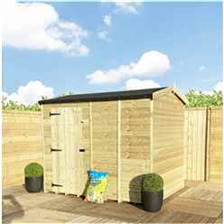 8ft X 4ft  Reverse Super Saver Pressure Treated Tongue And Groove Apex Shed + Single Door + High Eaves 72 Windowless