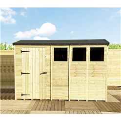 12ft X 4ft  Reverse Super Saver Pressure Treated Tongue And Groove Single Door Apex Shed (high Eaves 72) + 3 Windows