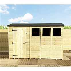 10ft X 8ft  Reverse Super Saver Pressure Treated Tongue & Groove Apex Shed + Single Door + High Eaves (72) + 3 Windows