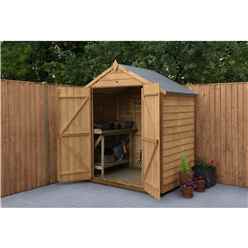 4ft X 6ft (1.3m X 1.8m) Overlap Apex Security Shed With Double Doors - Windowless - Modular - Installation Included - *double Doors Are On The 6ft Side