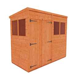 8ft X 4ft Tongue And Groove Pent Shed With Double Doors (12mm Tongue And Groove Floor And Roof)