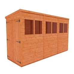 12ft X 4ft Tongue And Groove Pent Shed With Double Doors (12mm Tongue And Groove Floor And Roof)