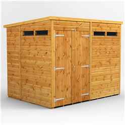 8ft x 6ft Security Tongue and Groove Pent Shed - Double Doors - 4 Windows - 12mm Tongue and Groove Floor and Roof