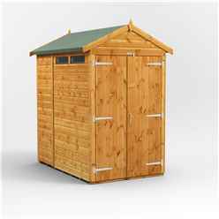 6ft x 4ft Security Tongue and Groove Apex Shed - Double Doors - 2 Windows - 12mm Tongue and Groove Floor and Roof