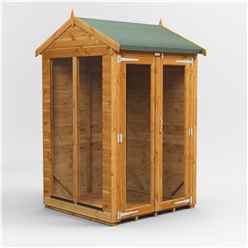 4ft X 4ft Premium Tongue And Groove Apex Summerhouse - Double Doors - 12mm Tongue And Groove Floor And Roof