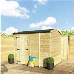 8ft X 5ft  Reverse Windowless Super Saver Pressure Treated Tongue & Groove Apex Shed + Single Door + High Eaves (72)