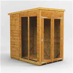4ft X 6ft Premium Tongue And Groove Pent Summerhouse - Double Doors - 12mm Tongue And Groove Floor And Roof