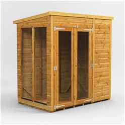 6ft X 4ft Premium Tongue And Groove Pent Summerhouse - Double Doors - 12mm Tongue And Groove Floor And Roof