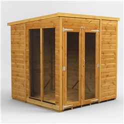 6ft X 6ft Premium Tongue And Groove Pent Summerhouse - Double Doors - 12mm Tongue And Groove Floor And Roof