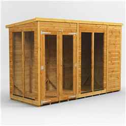 10ft X 4ft Premium Tongue And Groove Pent Summerhouse - Double Doors - 12mm Tongue And Groove Floor And Roof