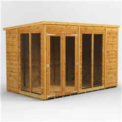 10ft x 6ft Premium Tongue And Groove Pent Summerhouse - Double Doors - 12mm Tongue And Groove Floor And Roof