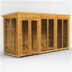 12ft x 4ft Premium Tongue And Groove Pent Summerhouse - Double Doors - 12mm Tongue And Groove Floor And Roof