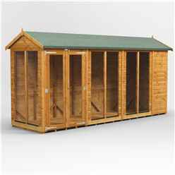 14ft X 4ft Premium Tongue And Groove Apex Summerhouse - Double Doors - 12mm Tongue And Groove Floor And Roof