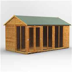 14ft X 8ft Premium Tongue And Groove Apex Summerhouse - Double Doors - 12mm Tongue And Groove Floor And Roof