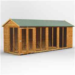 18ft X 6ft Premium Tongue And Groove Apex Summerhouse - Double Doors - 12mm Tongue And Groove Floor And Roof