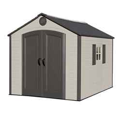 OOS - BACK JUNE 2022 - 12.5ft x 8ft Life Plus Plastic Apex Shed With Plastic Floor + 1 Window (3.81m x 2.43m)