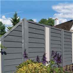 Pack Of 3 - 6 X 3 Painted Grey Screen Panel With Solid Infill