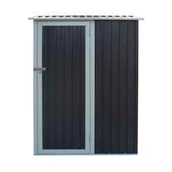 5ft x 3ft (1.43m x 0.89m) Single Door Metal Pent Shed - Dark Grey 