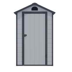 4ft x 3ft (1.34m x 1.04m) Single Door Apex Plastic Shed - Light Grey